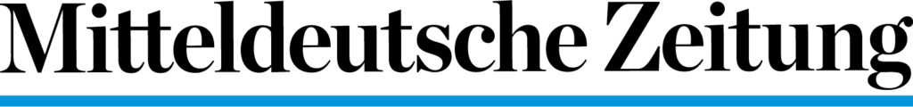 Logo of the German newspaper Mitteldeutsche Zeitung, a bold serif wordmark with a blue underline.