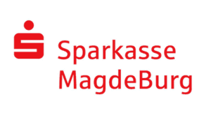 Sparkasse Magdeburg logo with a red emblem on the left and red text reading 'Sparkasse Magdeburg'